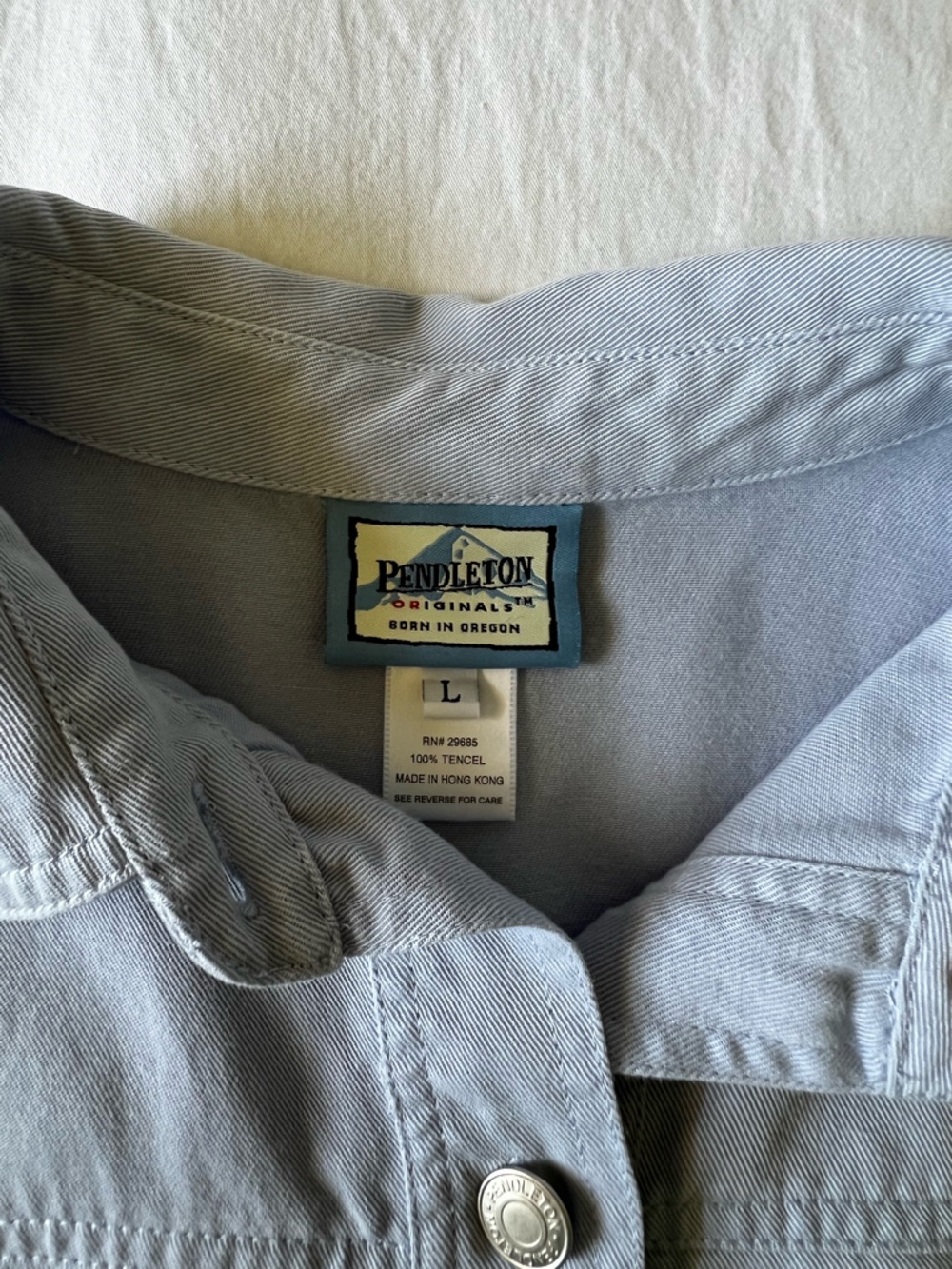 Pendleton Light Blue Button-Front Shirt Jacket - Picture 2 of 4